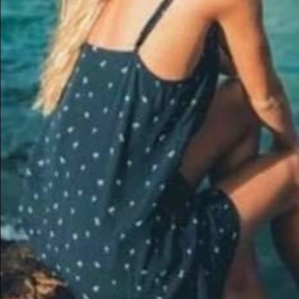 Dark blue palm trees short dress